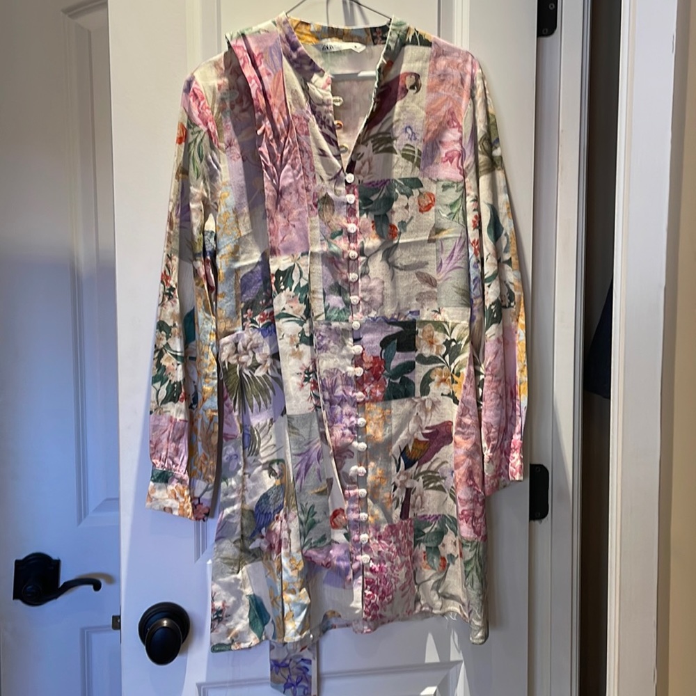 Used Zara floral linen dress